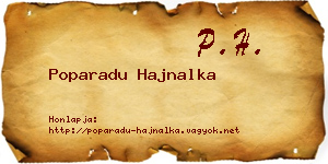 Poparadu Hajnalka névjegykártya